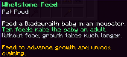 Whetstone Feed: food for a Bladewraith baby.